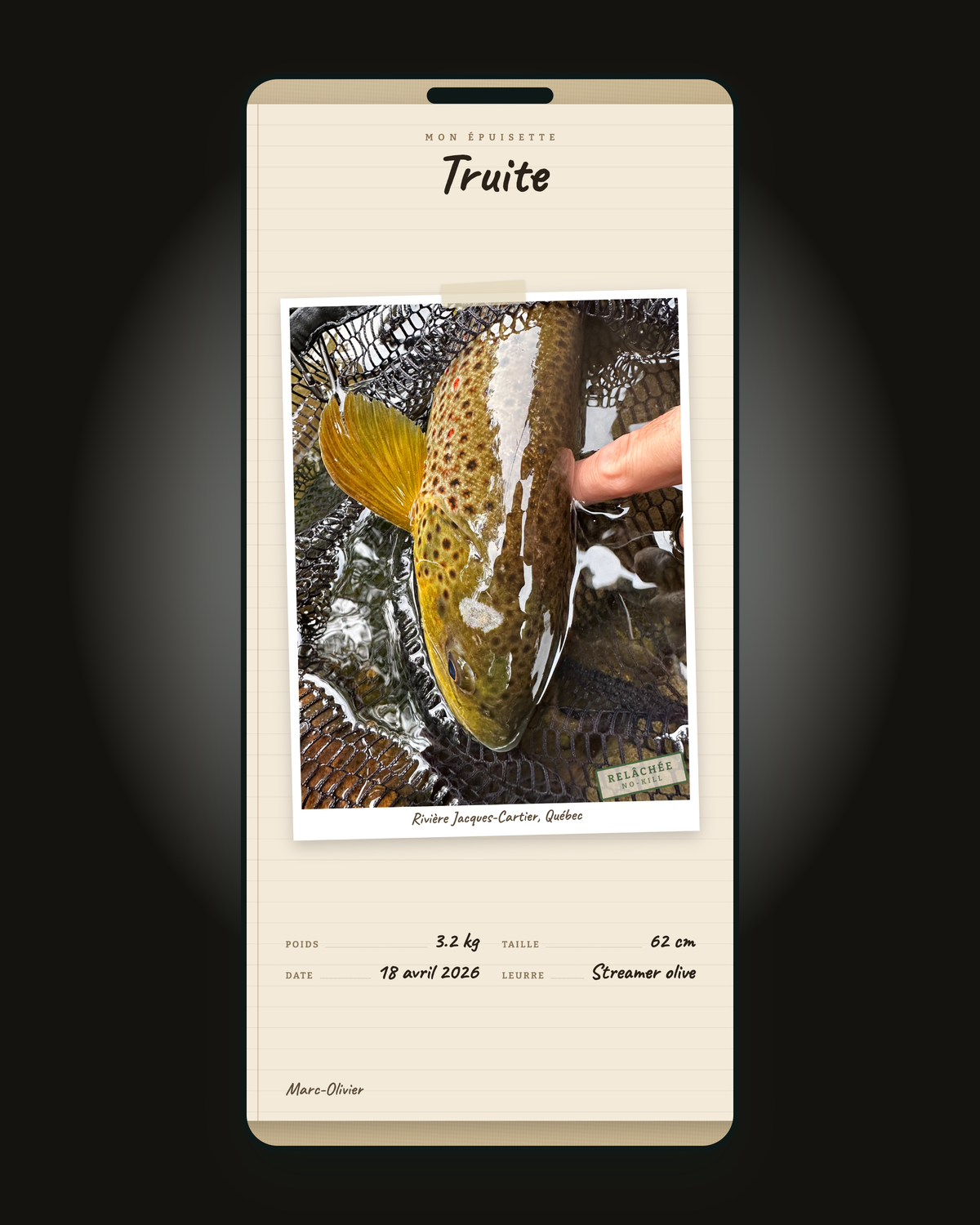 La carte du Trophée affichée sur un téléphone
